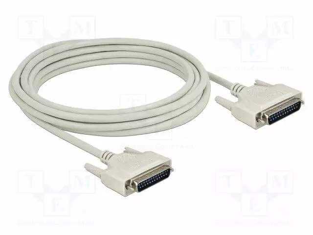 KAAPELI - D-SUB 25PIN PISTOKE,MOLEMMIN PUOLIN - PIT: 5M - BEIGE - Tietokonekaapelit ja -adapterit - DELOCK-84537 - 1