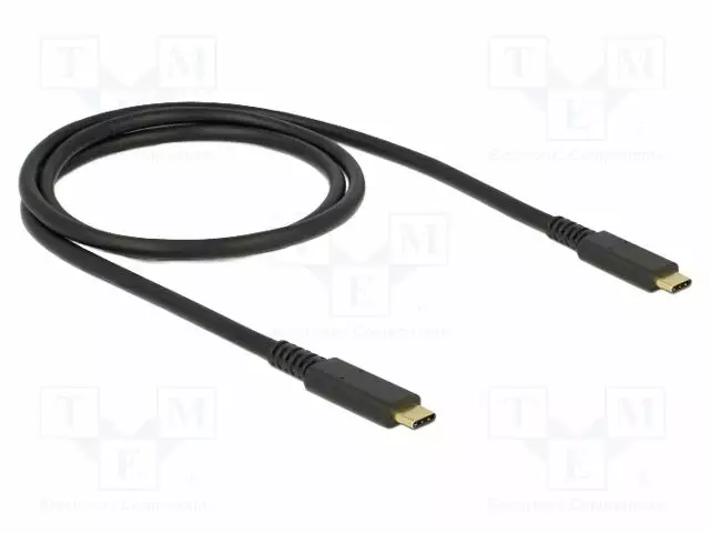 KAAPELI - USB C PISTOKE,MOLEMMIN PUOLIN - 1M - MUSTA - 10GBPS - 3A - USB kaapelit ja adapterit - DELOCK-85207 - 1