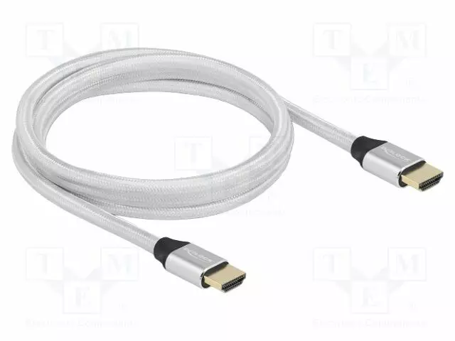 KAAPELI - HDMI-PISTOKE,MOLEMMIN PUOLIN - TEKSTIILI - PIT: 2M - HOPEA - HDMI, DVI, DisplayPort johdot - DELOCK-85367 - 1