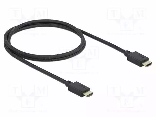 KAAPELI - HDMI-PISTOKE,MOLEMMIN PUOLIN - TEKSTIILI - PIT: 1M - MUSTA - HDMI, DVI, DisplayPort johdot - DELOCK-85387 - 1