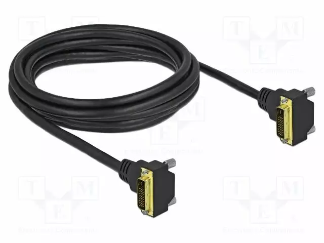 KAAPELI - DVI-D (18+1)-PISTOKE 90° YLÄ-/ALA-MOLEMMIN PUOLIN - HDMI, DVI, DisplayPort johdot - DELOCK-85907 - 1