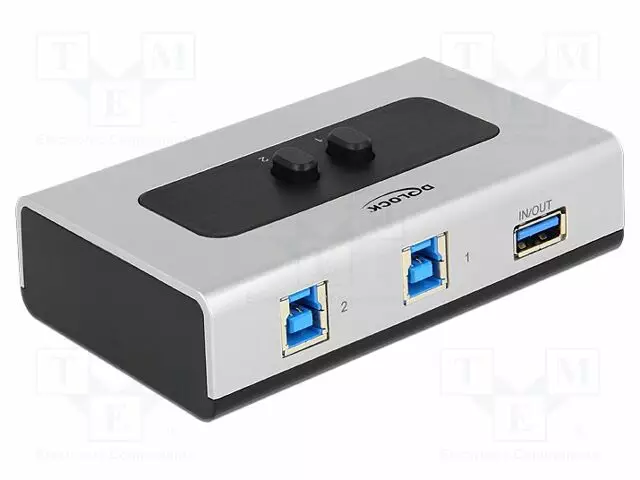 SWITCH - USB 3.0 - MUSTA,HARMAA - MUOVI - PORTTIEN LUKU: 3 - USB kaapelit ja adapterit - DELOCK-87667 - 1