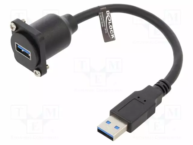 KAAPELI - 1: 1-YHTEYS - USB A RASIA,USB A PISTOKE - 0,2M - MUSTA - USB kaapelit ja adapterit - DELOCK-87967 - 1