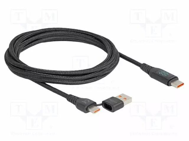 KAAPELI - USB 2.0 - USB A PISTOKE,USB C PISTOKE,MOLEMMIN PUOLIN - USB kaapelit ja adapterit - DELOCK-88137 - 1