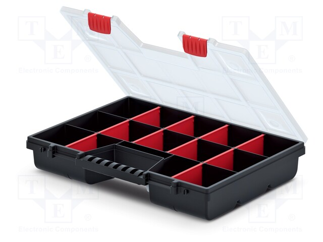 SÄILIÖ: KOLLEKTIIVI - OSIOT - MUSTA - 390X290X65MM - NOR 40 - Säiliöt ja rasiat - KNO40307 - 1