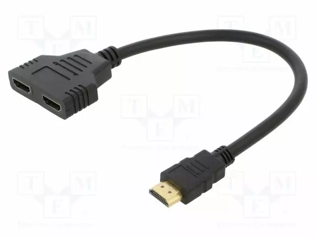 HAAROITIN - HDMI PISTORASIA X2,HDMI-PISTOKE - FULL HD 1080P - 0,3M - HDMI, DVI, DisplayPort johdot - SAVAK-77 - 1