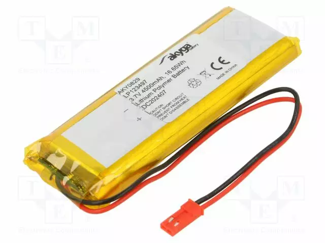 AKKU: LI-PO - 3,7V - 4500MAH - JOHDOT,JST SYP-02T-1 LIITOS - Akut - AKY-LP123497 - 1