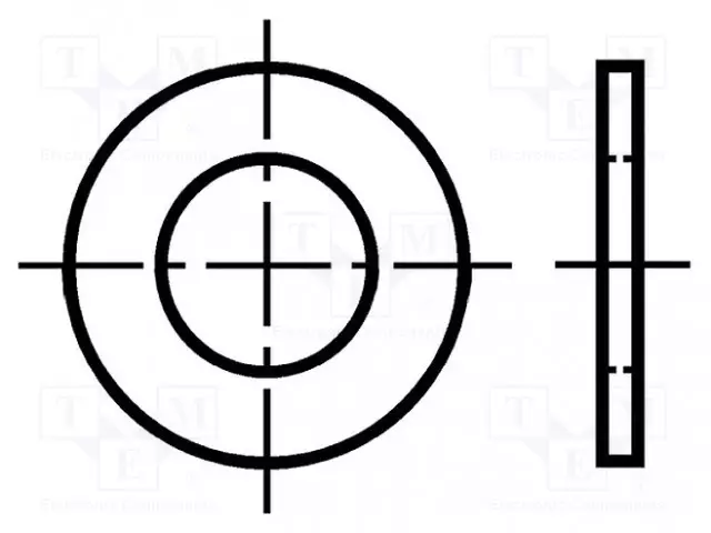ALUSLEVY - PYÖREÄ - M2,5 - D=6MM - H=0,5MM - LAMINOITU PAPERI - BN 1077 - Aluslevyt ja prikat - B2.5BN1077 - 1