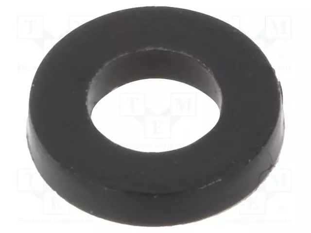 ALUSLEVY - PYÖREÄ - M3 - D=6MM - H=1MM - POLYAMIDI - MUSTA - Aluslevyt ja prikat - 1340107 - 1