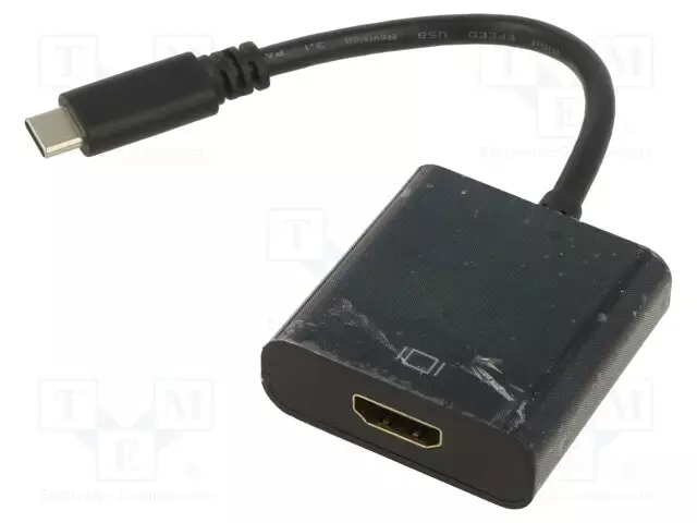 HDMI ADAPTERI 1.4 - HDMI-PISTORASIA,USB C PISTOKE - 0,15M - MUSTA - USB kaapelit ja adapterit - ART-OEM-C7 - 1