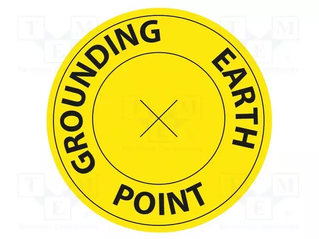 ITSELIIMAUTUVA ETIKETTI - ESD - 36MM - MUSTA,KELTAINEN - ESD teipit ja etiketit - ATS-055-0087 - 1