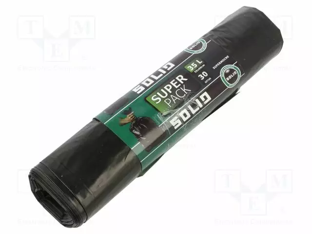JÄTESÄKIT - LDPE - MUSTA - 35L - 30KPL - SUPER PACK - Pakkaaminen ja suojaus - SOLID-5077 - 1