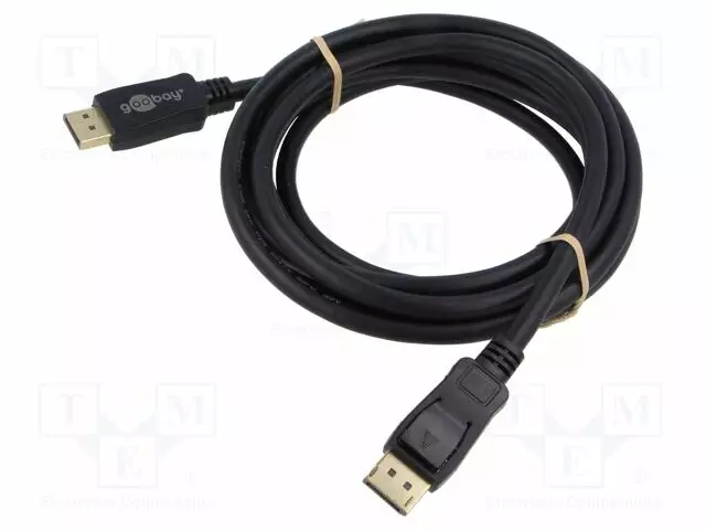 KAAPELI - DISPLAYPORT-PISTOKE,MOLEMMIN PUOLIN - PVC - PIT: 3M - MUSTA - HDMI, DVI, DisplayPort johdot - GOOBAY-74757 - 1