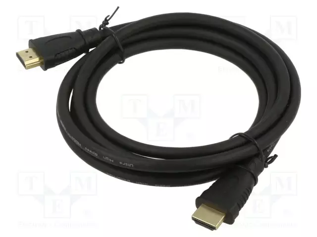 KAAPELI - HDMI-PISTOKE,MOLEMMIN PUOLIN - HDMI 2.1 - 2M - MUSTA - HDMI, DVI, DisplayPort johdot - ART-OEM-47 - 1