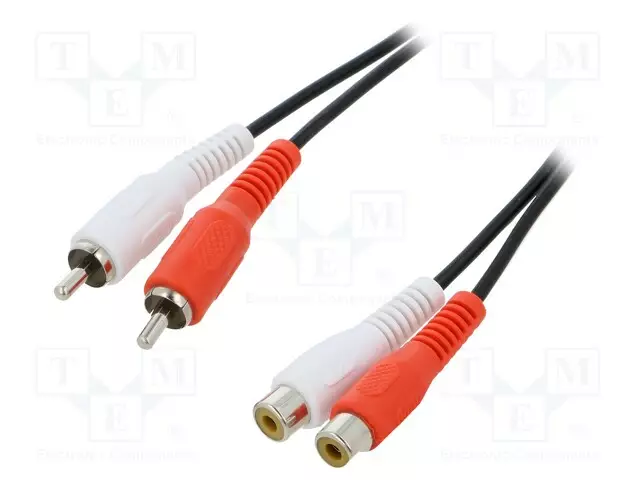 KAAPELI - RCA-PISTORASIA X2,RCA-PISTOKE X2 - 5M - MUSTA - Muut audio-videokaapelit - CA1037 - 1