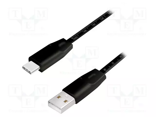 KAAPELI - USB 2.0 - USB A PISTOKE,USB C PISTOKE - 1M - MUSTA - USB kaapelit ja adapterit - CU0157 - 1