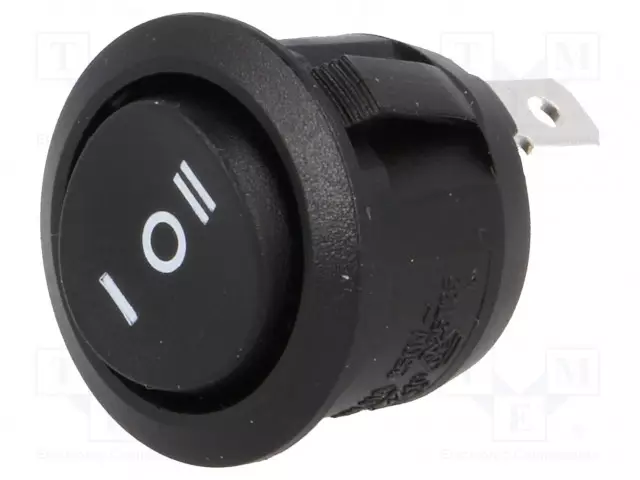 KEINUKYTKIN - SP3T - AS: 3 - ON-OFF-ON - 10A/250VAC - MUSTA - EI OLEOHM - Keinukytkimet - R13112D02BB7 - 1