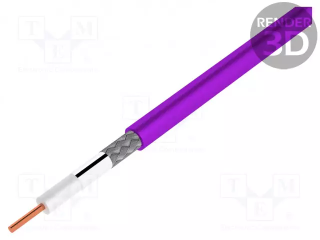 KOAKSIAALIKAAPELI - RG179 - RAUTACU - PVC - VIOLETTI - Koaksiaalikaapelit - 179DT-007 - 1