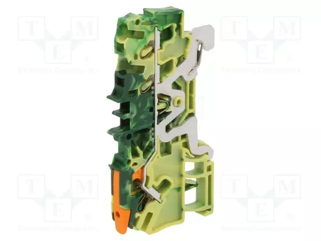 LIITIN: KISKO-2102 - 24A - 800V - PUSH-IN - KELTA-VIHREÄ - 0,25÷2,5MM2 - Kiskoliittimet - 2102-1307 - 1