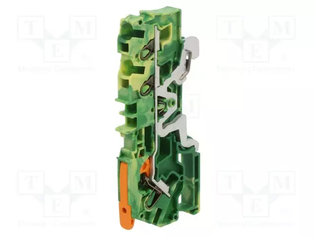 LIITIN: KISKO-2104 - 32A - 800V - PUSH-IN - KELTA-VIHREÄ - 0,5÷6MM2 - Kiskoliittimet - 2104-1307 - 1