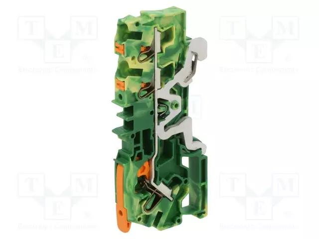 LIITIN: KISKO-2104 - 32A - 800V - PUSH-IN - KELTA-VIHREÄ - 0,5÷6MM2 - Kiskoliittimet - 2104-5307 - 1