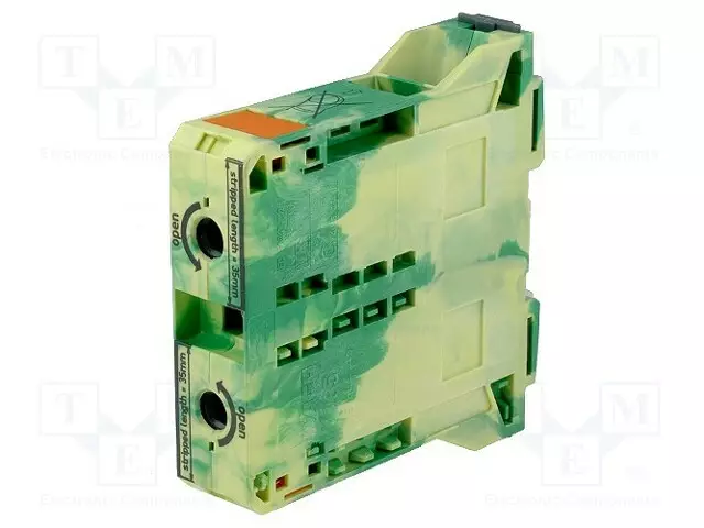 LIITIN: KISKO-285 - 232A - 1KV - JOUSIPURISTIN - KELTA-VIHREÄ - Kiskoliittimet - 285-197 - 1