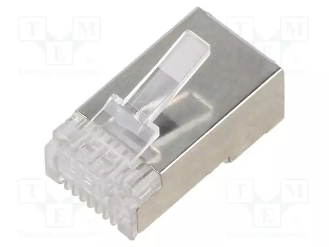LIITIN: RJ45 - PISTOKE - PIN: 8 - CAT: 6 - SUOJATTU - 8P8C - JOHTOON - IDC - RJ liittimet - 54557 - 1