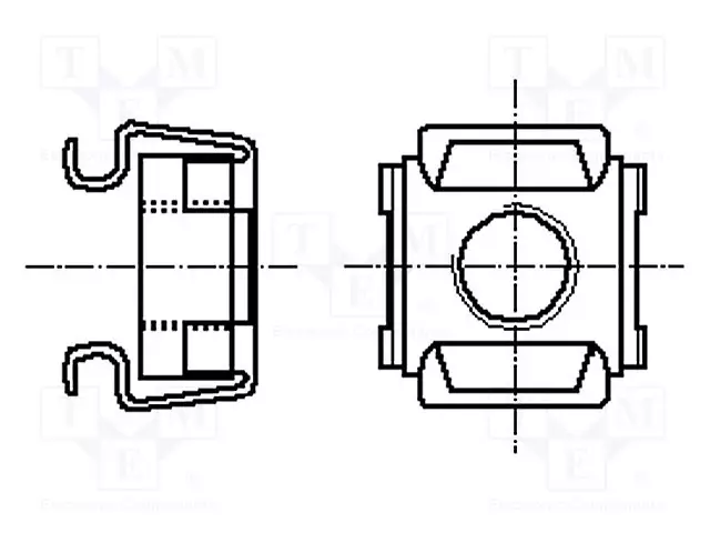 MUTTERI - KORI - M6 - RUOSTUMATON TERÄS A2 - BN 3307 - Mutterit - B60.3BN3307 - 1