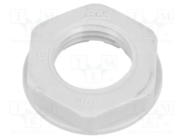 MUTTERI - PG7 - POLYAMIDI - 19MM - HARMAA - Läpivientikappaleiden mutterit - BM4807 - 1