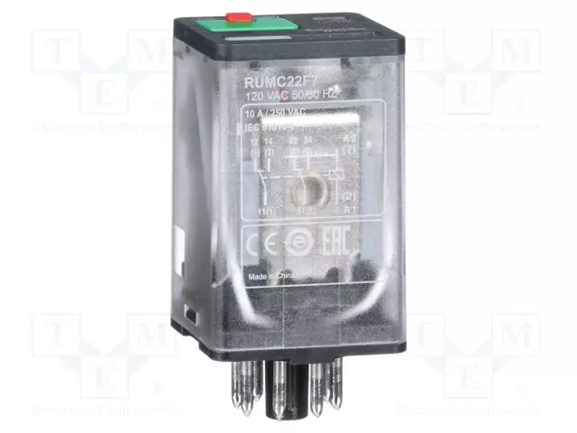 RELE - DPDT - UKELAN: 120VAC - 10A/250VAC - Teollisuusreleet - RUMC22F7 - 1