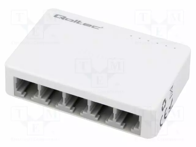 SWITCH ETHERNET - DC PISTORASIA,RJ45-PISTORASIA X5 - VALKOINEN - Tietokonetarvikkeet - muut - QOLTEC-52247 - 1