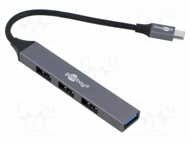 USB HUB - USB A-PISTORASIA X4,USB C-PISTOKE - USB 2.0,USB 3.2 - Tietokonetarvikkeet - muut - GOOBAY-74457 - 1