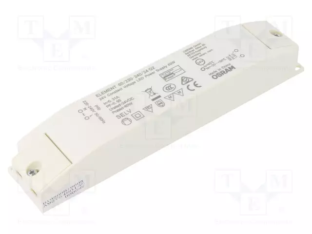 VIRTALÄHDE: IMPULSSI - LED - 60W - 24VDC - 2,5A - 198÷264VAC - IP20 - 88% - LED teholähteet - 4052899605527 - 1