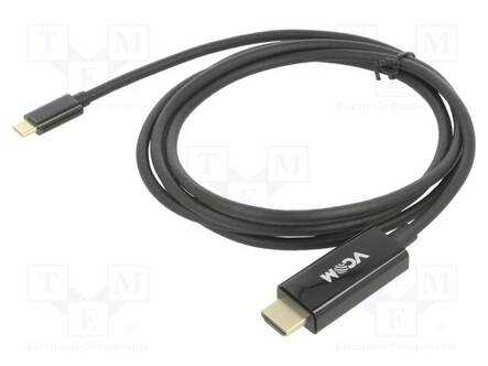 ADAPTERI - USB 3.1 - HDMI-PISTOKE,USB C PISTOKE - KULLATTU - 1,8M - USB kaapelit ja adapterit - CU423C-1.8 - 1