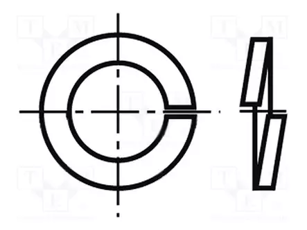 JOUSIALUSLEVY - M6 - D=9,9MM - H=1,6MM - RUOSTUMATON TERÄS A2 - Aluslevyt ja prikat - B6BN5258 - 1