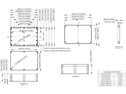 KOTELO ABS-MUOVIA 265x185x95mm TUMMANHARMAA - Kotelot - G-sarja - G378 - 2