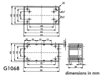 KOTELO ABS-MUOVIA 95x48x38mm HARMAA - Kotelot - G-sarja - G1068 - 1