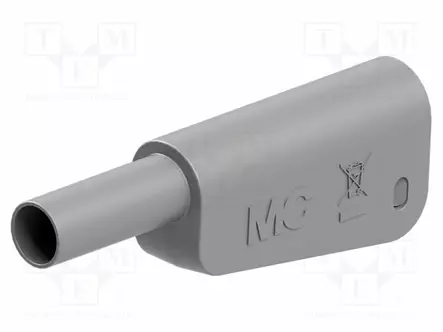 LABORATORY CONNECTOR: 4MM BANANA - 32A - 1KV - GREY - NICKEL PLATED - Banaaniliittimet 4mm - SLQ-4N-46-28 - 1