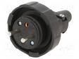 AC LIITIN-UROS - PISTOKE - 2P+PE - 250VAC - 16A - MUSTA - JOHTOON - AC liittimet ja rungot - PD.3148 - 1