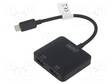 ADAPTERI - HDCP 2.2 - HDMI PISTORASIA X2,USB C PISTOKE - MUSTA - USB kaapelit ja adapterit - DS-45338 - 1