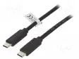 KAAPELI - USB 3.2 - USB C PISTOKE,MOLEMMIN PUOLIN - 0,5M - MUSTA - USB kaapelit ja adapterit - CU0128 - 1