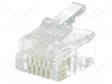 LIITIN: RJ12 - PISTOKE - PIN: 6 - SUOJAAMATTOMAT - KULLATTU - 6P6C - 26AWG - RJ liittimet - P128 - 1