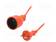 VERKKOJATKOKAAPELI - 2X1MM2 - PISTORASIAT: 1 - PVC - ORANSSI 10A - Jatkojohdot ja -haaroittimet - W-01528 - 1