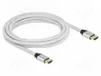 KAAPELI - HDMI-PISTOKE,MOLEMMIN PUOLIN - TEKSTIILI - PIT: 3M - HOPEA - HDMI, DVI, DisplayPort johdot - DELOCK-85368 - 1