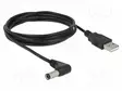 KAAPELI - USB A PISTOKE,DC 5,5/2,5 LIITIN - KULMA,SUORA - DC virtakaapelit - DELOCK-85588 - 1