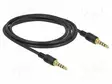 KAAPELI - JACK 3,5MM 4PIN PISTOKE,MOLEMMIN PUOLIN - 2M - MUSTA - Muut audio-videokaapelit - DELOCK-85598 - 1