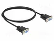 KAAPELI - D-SUB 9PIN RASIA,MOLEMMIN PUOLIN - PVC - PIT: 1M - MUSTA - Tietokonekaapelit ja -adapterit - DELOCK-86608 - 1