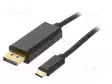 HDMI ADAPTERI -PISTOKE,USB C PISTOKE - KULLATTU - 1,8M - MUSTA - USB kaapelit ja adapterit - AK-AV-18 - 1