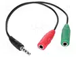 KAAPELI - JACK 3,5MM 4PIN PISTOKE,JACK 3,5 MM PISTORASIA X2 - Muut audio-videokaapelit - AK-AV-08 - 1