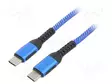 KAAPELI - USB 2.0 - USB C PISTOKE,MOLEMMIN PUOLIN - NIKKELÖITY - USB kaapelit ja adapterit - AK-USB-38 - 1